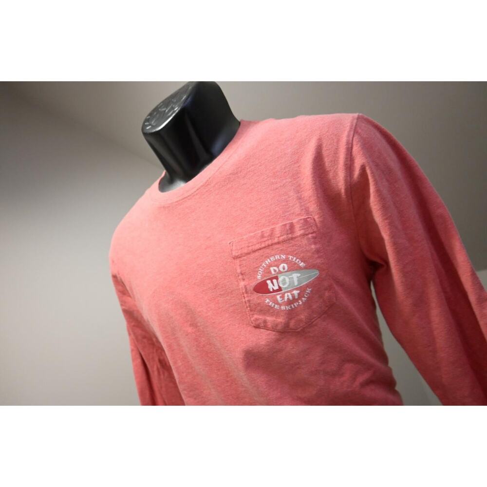 Southern Tide Tee Shirt Graphic Long Sleeve Pink Mens Size Medium